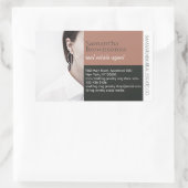 Foto Brown Elegant Minimal Rechteckiger Aufkleber (Tasche)