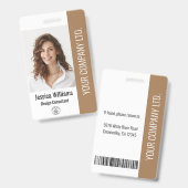 Foto Brown ID für Großangestellte im Unternehmen Ausweis (Vorder- & Rückseite)