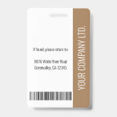 Foto Brown ID für Großangestellte im Unternehmen Ausweis (Rückseite)