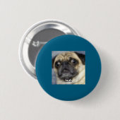 Foto Bruh überraschter Mops Hund unscharf Button (Vorne & Hinten)