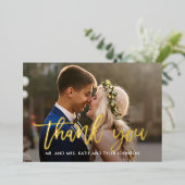 Foto "Brushed Charm REAL FOIL" Danke Karte (Stehend vorne)