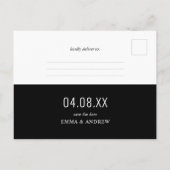 Foto buchen Lesezeichen B&W Save the Date Einladungspostkarte (Rückseite)