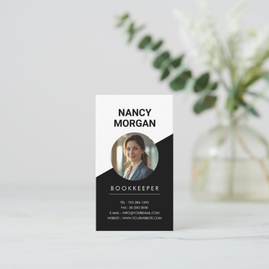 Foto Buchhalter Visitenkarte (Stehend Vorderseite)