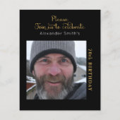 Foto Budget 70. Geburtstag Einladung Black Gold (Vorderseite)