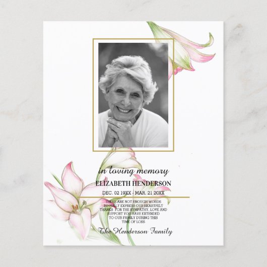 FOTO Budget Beileid in Liebe Erinnerung. Flyer (Vorne)