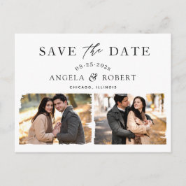 Foto "Budget Brush Stroke Frame 2" Save the Date Postkarte