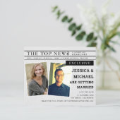 Foto "Budget Fun Newspaper Headline" Save the Date (Stehend Vorderseite)