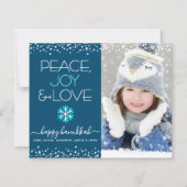 Foto Budget Hanukkah Peace Liebe Snowflake Card (Vorderseite)
