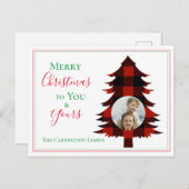 Foto Buffalo Karo Weihnachtsbaum Rotes Grün Postkarte (Vorne/Hinten)