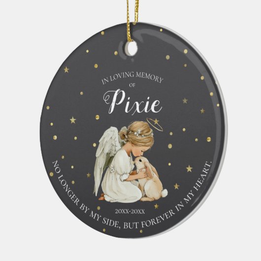 Foto Bunny Pet Memorial Keramik Ornament (Links)