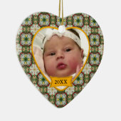 Foto-buntes Muster des Babys erstes Weihnachts Keramikornament (Rechts)