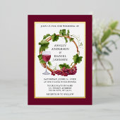 Foto Burgund Gold Folieneinladung (Stehend vorne)