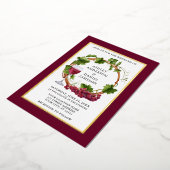 Foto Burgund Gold Folieneinladung (Gedreht)