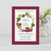 Foto Burgund Wedding Einladung (Stehend Vorderseite)