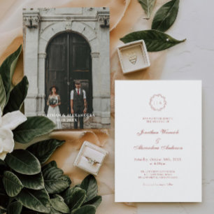 Foto Burgund Weihnachts-Hochzeit Einladung