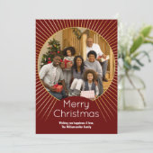 Foto Burgundi Gold Line Weihnachtszeit Feiertagskarte (Stehend Vorderseite)