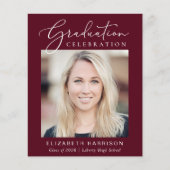 Foto Burgundy Graduation Party Einladung (Vorderseite)