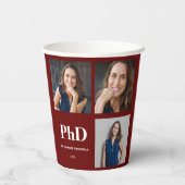 Foto Burgundy PhD-Abschluss Pappbecher (Rückseite)