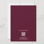Foto Burgundy QR-Code Hochzeit speichern das Datum Save The Date (Rückseite)