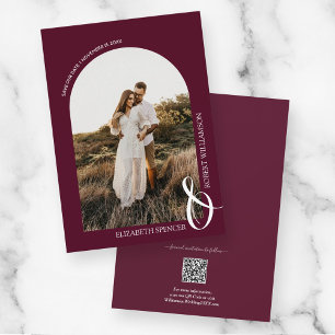 Foto Burgundy QR-Code Hochzeit speichern das Datum Save The Date