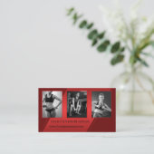 Foto Burgundy Red Personal Trainer Fitness Visitenkarte (Stehend Vorderseite)