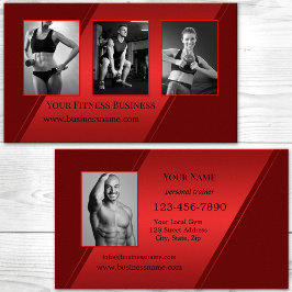 Foto Burgundy Red Personal Trainer Fitness Visitenkarte