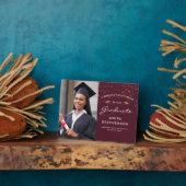 Foto Burgundy White Gold Abschluss Keepake Fotoplatte (Seite)