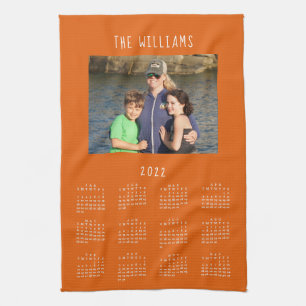 Foto Burnt Orange Calendar der Familie 2022 Geschirrtuch
