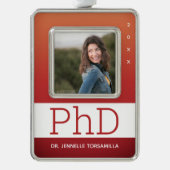 Foto Burnt Orange Name PhD Abschluss Rahmen-Ornament Silber (Vorderseite)