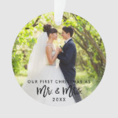 Foto-Bürsten-Skript-erster Weihnachtsherr u. -frau Ornament (Vorderseite)