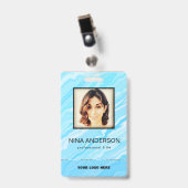 Foto Business Abzeichen Blue Background Ausweis (Vorderseite mit Clip)