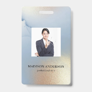 Foto Business Blue Gold Textur ID Abzeichen Ausweis