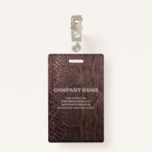 Foto Business Brown Snakeskin ID Abzeichen Ausweis (Rückseite mit Klammer)