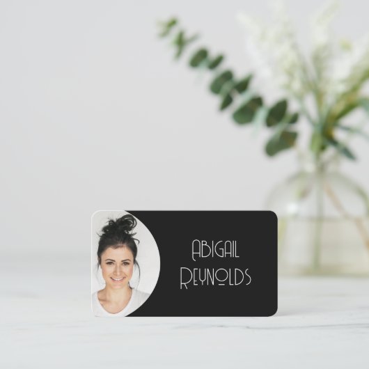 Foto Business Card Schwarzer Rahmen Visitenkarte (Stehend Vorderseite)