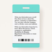 Foto Business Hospital ID Card Custom Ausweis (Rückseite)