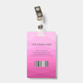 Foto Business-ID auf rosa Polygonal Ausweis (Rückseite mit Clip)