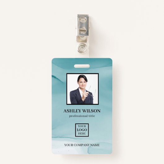 Foto Business-ID für das Abzeichen "Blue Alcohol" Ausweis (Vorderseite mit Klammer)