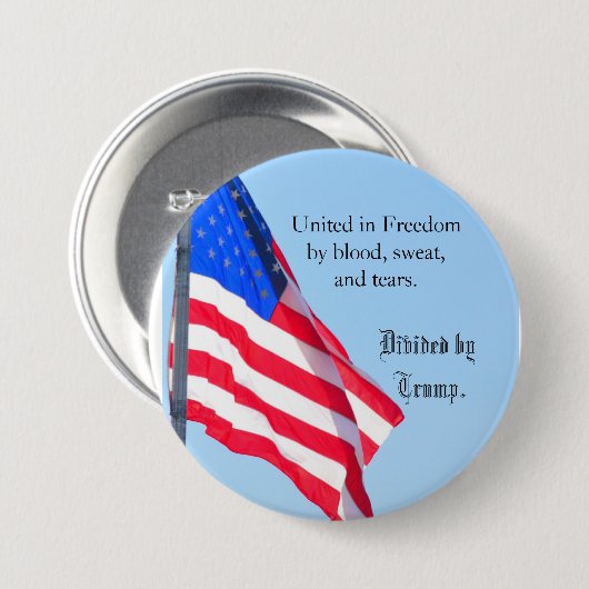 FOTO Button-Freedom vereint, Trump gespalten Button (Vorne & Hinten)