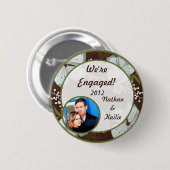 Foto Button Hawaiian Blue Blume (Vorne & Hinten)