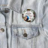 Foto Button Hawaiian Blue Blume (Beispiel)