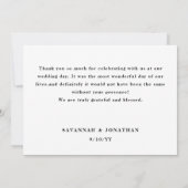 Foto Calligrafy Wedding Dankeskarte (Rückseite)