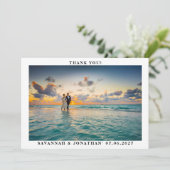 Foto Calligrafy Wedding Dankeskarte (Stehend Vorderseite)