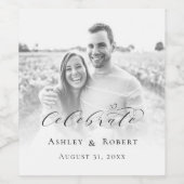 Foto Calligrafy Wedding Weinetikett (Einzelnes Label)