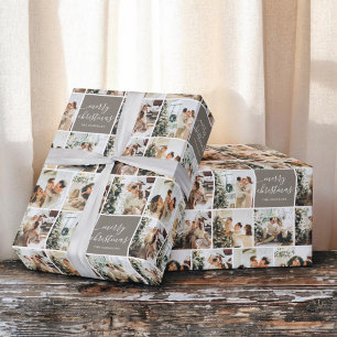 Foto Calligraphy Frohe Weihnachten Geschenkpapier