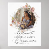 Foto Calligraphy Quinceanera willkommen Poster (Vorne)