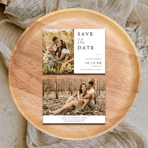 Foto Calligraphy Wedding Save the Date Card