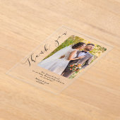 Foto Calligraphy Wedding Vielen Dank Acryleinladungen (Ablage )