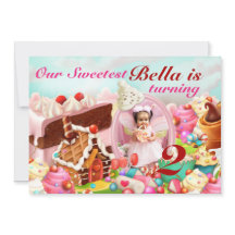 Foto Candy Land Geburtstagsparty Einladungen