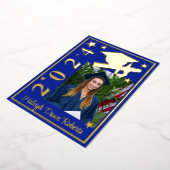 Foto Cap/Diploma/Stars, Royal Blue Abschluss Folieneinladung (Gedreht)