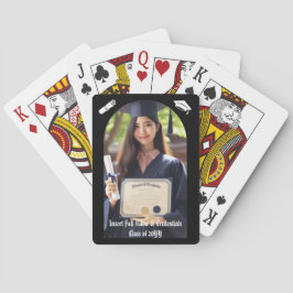 Foto, Cap Tassel, Diplom, Arch on Black Spielkarten